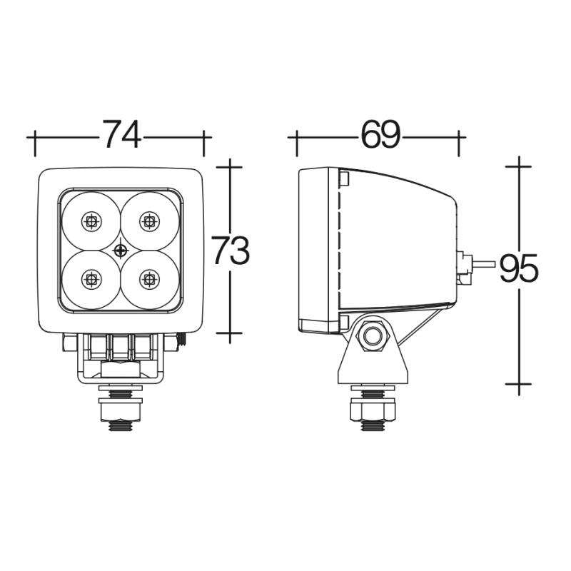 LIGHTING LED SPOT LAMP  4 X 5WATT 9 - 33 VOLT 1800 LUMENS