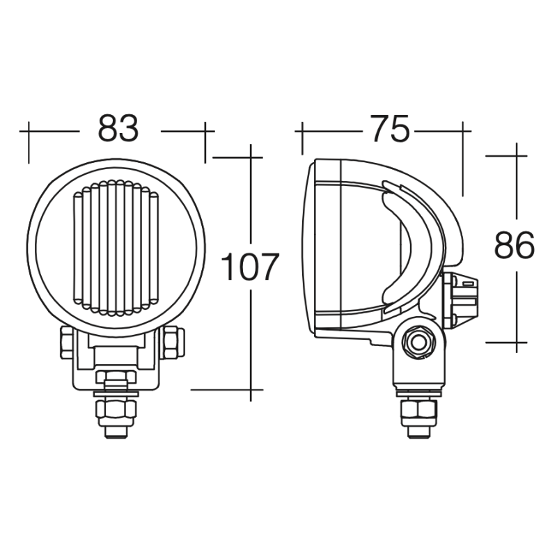 LIGHTING LED WORK-REVERSE LAMP 9 - 33 VOLT 2500 LUMENS