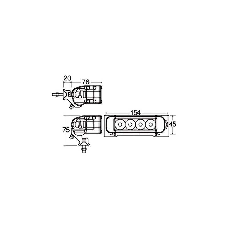LIGHTING WORK LAMP BARS 1200 LUMEN 154MM