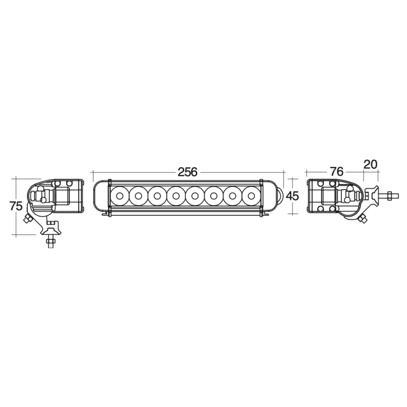 LIGHTING WORK LAMP BAR 2400 LUMEN 256MM