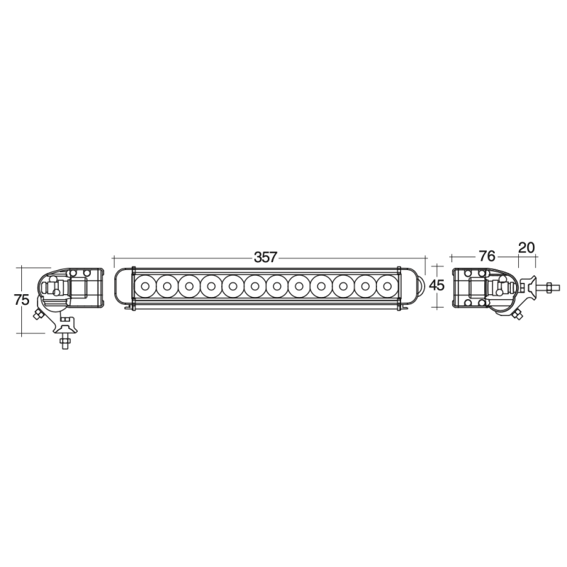 LIGHTING WORK LAMP BAR 3600 LUMEN 357MM