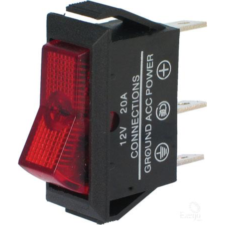 ELECTRICAL SWITCHES  ROCKER OFF-ON SWITCH LED RED