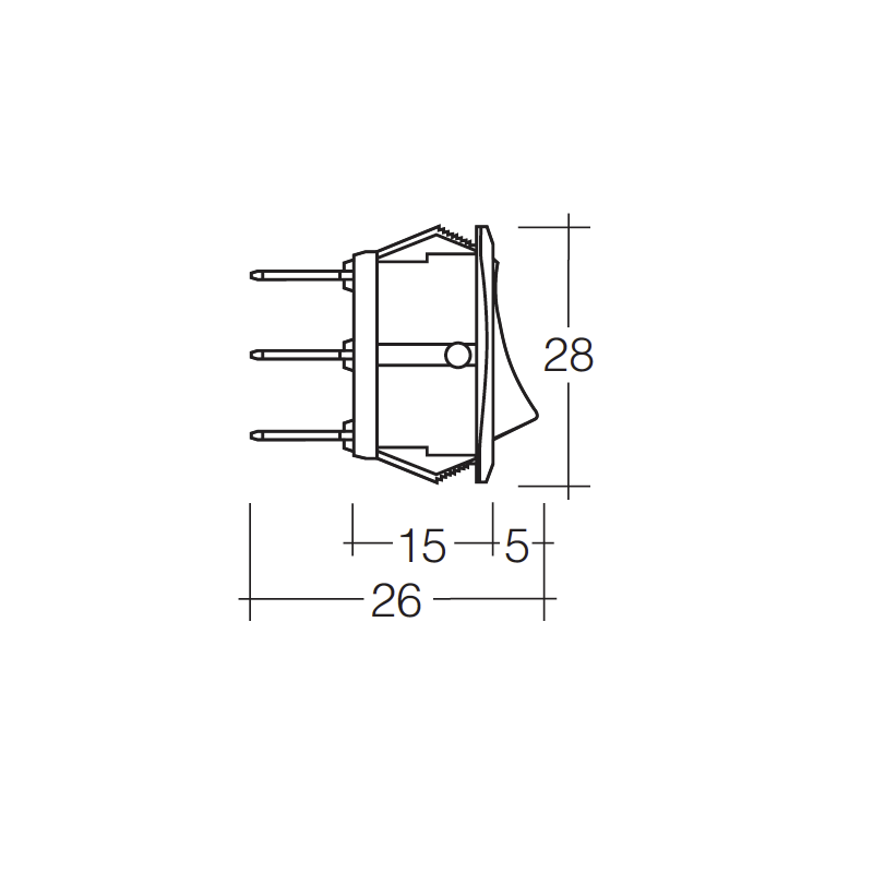 ELECTRICAL SWITCHES  ROCKER OFF-ON SWITCH LED AMBER