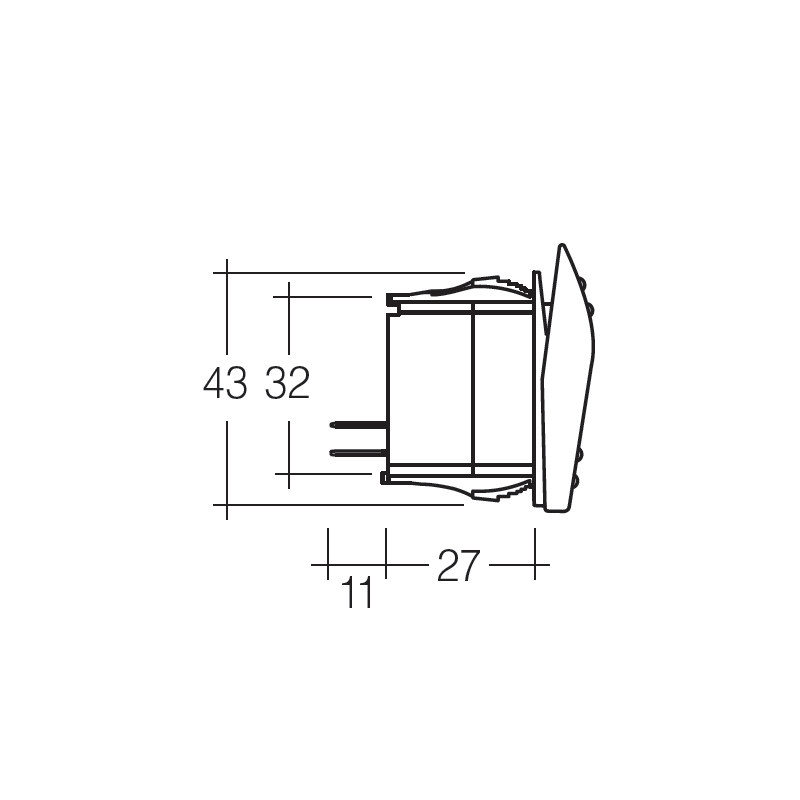 ELECTRICAL SWITCHES  ROCKER ON-OFF  SWITCH MOMENTARY
