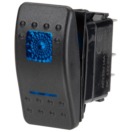 ELECTRICAL SWITCHES  ROCKER ON-OFF SWITCH LED BLUE