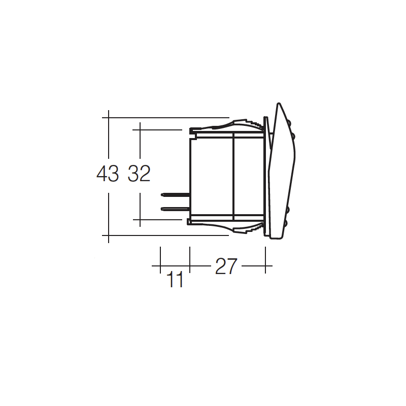 ELECTRICAL SWITCHES  ROCKER OFF-MOM ON SOST12V AMBER ILLUMINATES (CONTACTS RATE)