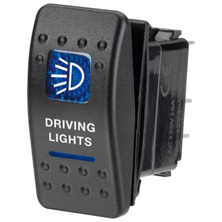 ELECTRICAL SWITCHES  ROCKER OFF-ON SWITCH LED BLUE DRIVING LIGHTS