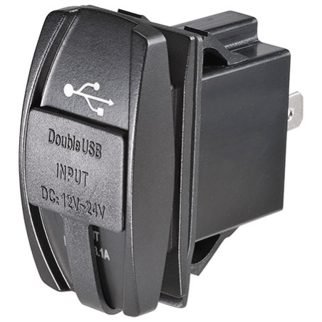 ELECTRICAL SWITCHES  ROCKER SWITCH DUAL USB ILLUMINATED SOCKET