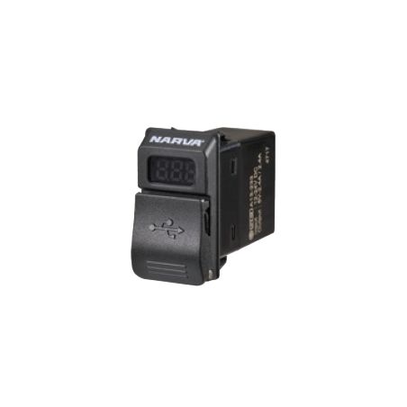 ELECTRICAL SWITCHES  ROCKER SWITCH DUAL USB W/LED VOLT/AMP METER 12V OR 24V