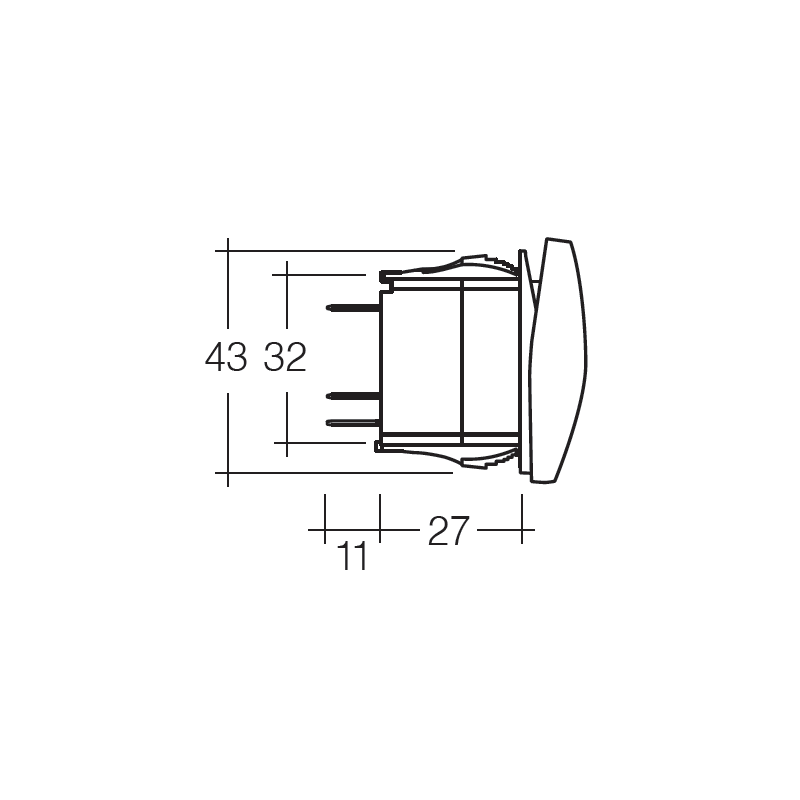 ELECTRICAL SWITCHES  ROCKER ON-OFF  SWITCH LED BLUE AIR COMPRESSOR