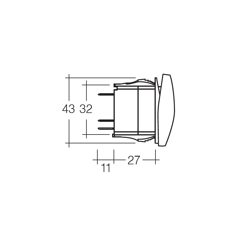 ELECTRICAL SWITCHES  ROCKER ON-OFF  SWITCH LED BLUE BEACON