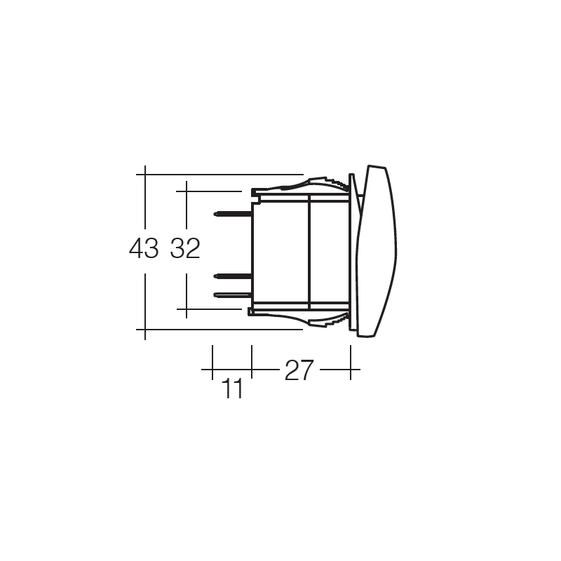 ELECTRICAL SWITCHES  ROCKER ON-OFF-ON  SWITCH LED BLUE WINCH