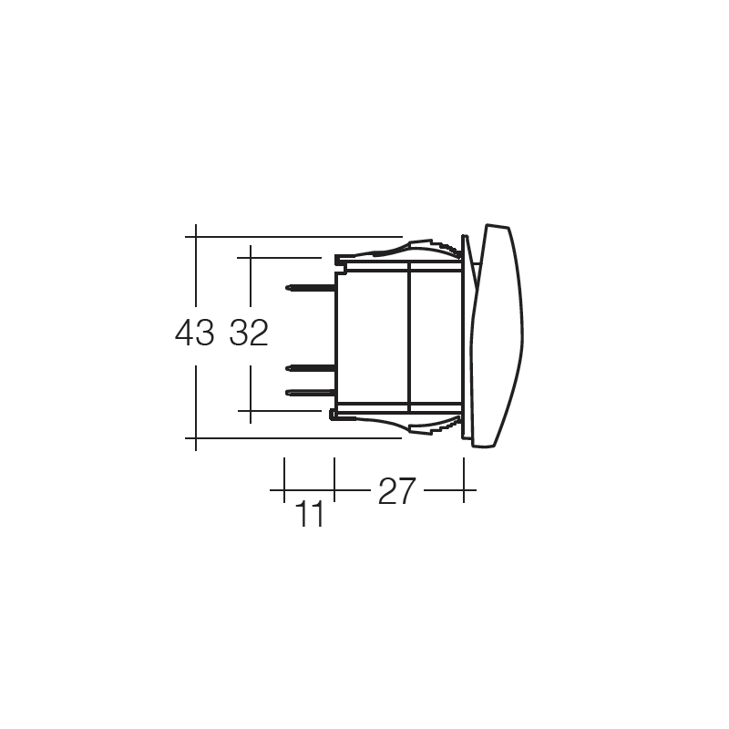 ELECTRICAL SWITCHES  ROCKER OFF/ON  12V OR 24V BLUE LED INTERIOR LIGHTS