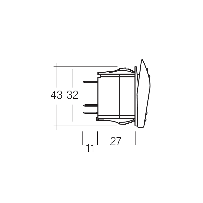 ELECTRICAL SWITCHES  ROCKER ON-OFF 12V OR 24V BLUE LED