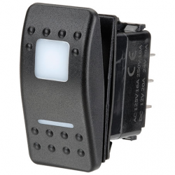 ELECTRICAL SWITCHES  ROCKER ON-ON-DPDT 12/24V RED ILLUMINATED