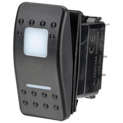 ELECTRICAL SWITCHES  ROCKER OFF-MOM-ON SPST 12/24V BLUE ILLUMINATED