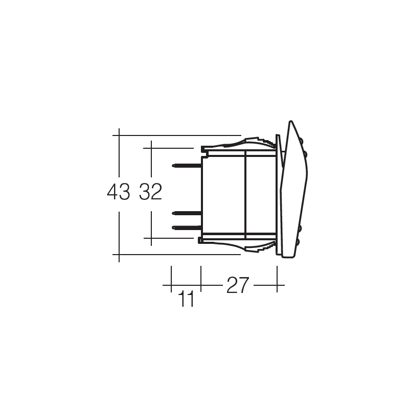 ELECTRICAL SWITCHES  ROCKER ON-ON-DPDT 12/24V RED ILLUMINATED