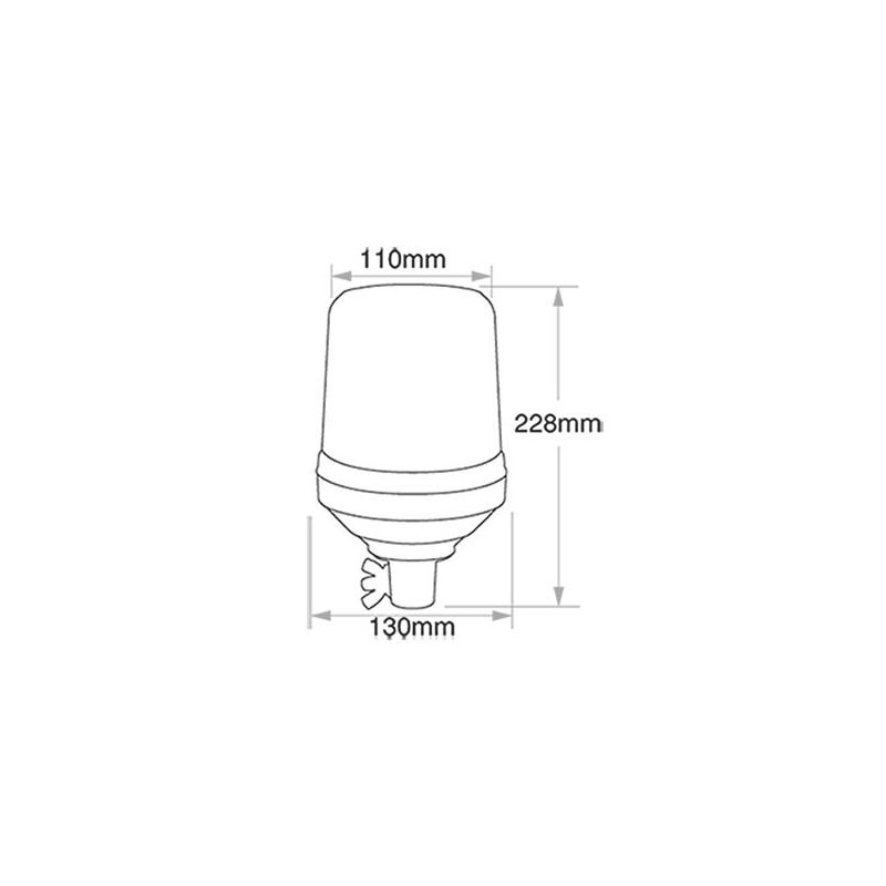 LIGHTING HALOGEN BEACON AMBER 12-24 VOLTS POLE MOUNT