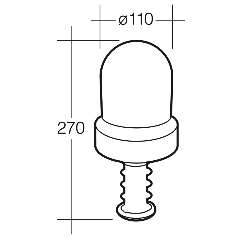 LIGHTING BABY FLEX HALOGEN BEACON AMBER 12-24 VOLTS POLE MOUNT