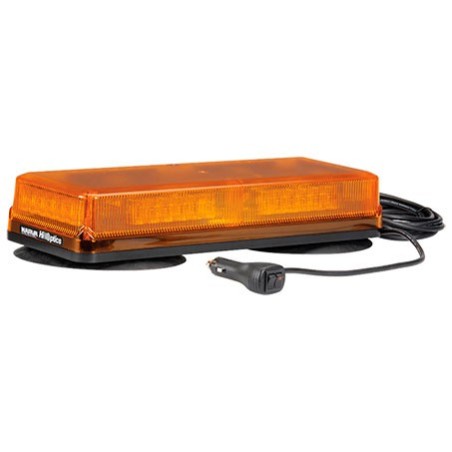 LIGHTING AMBER OPTIC L.E.D LIGHT BOX AMBER LENS 12-24 VOLTS MAGNETIC MOUNT