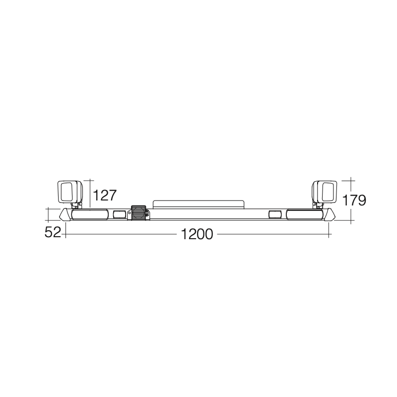 LIGHTING MINE BAR AMBER LED LIGHT BOX WITH 2000 LUMENS W/LAMPS STIR REVERSE ALARM