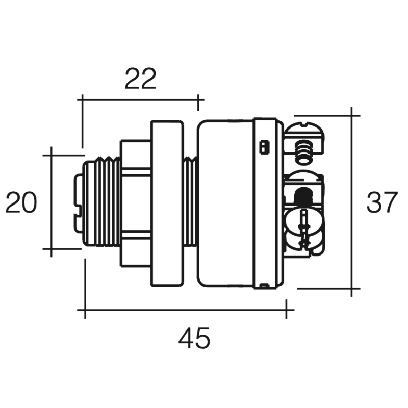ELECTRICAL IGNITION SWITCH 10 AMP RATING OFF-ON-START