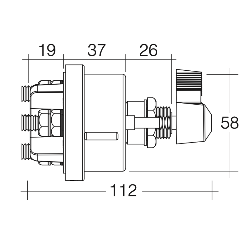 BATTERY ISOLATOR HEAVY DUTY SWITCH DUAL POLE