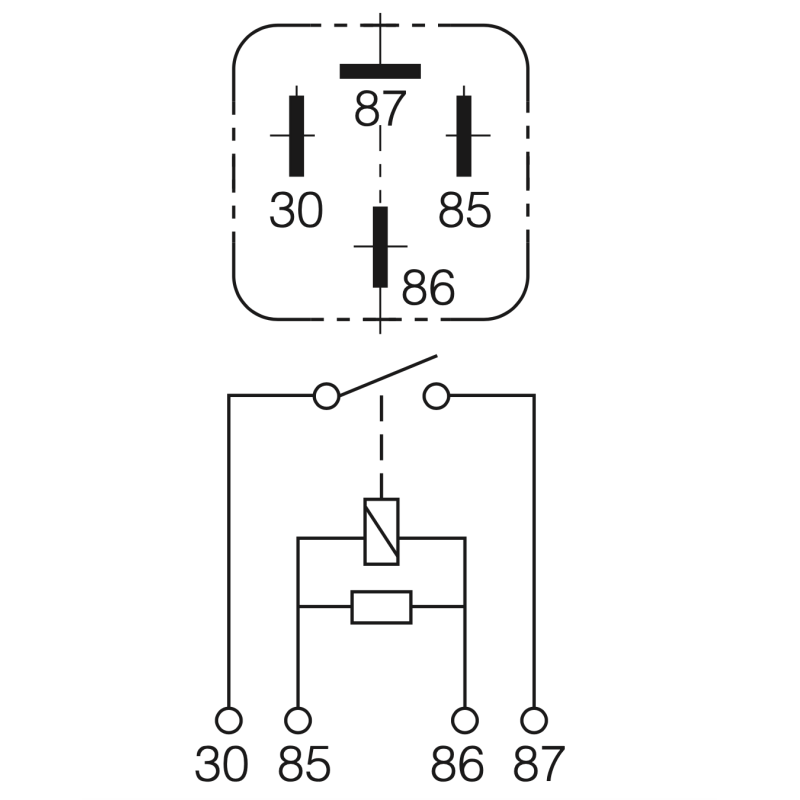ELECTRICAL NORMALLY OPEN CONTACTS 12 VOLT 30 AMP 4-PIN N/O