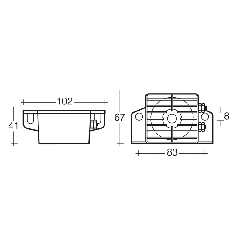 ALARM BACK UP 1248 VOLT RAPID PULSING OUTPUT 102 DECIBELS