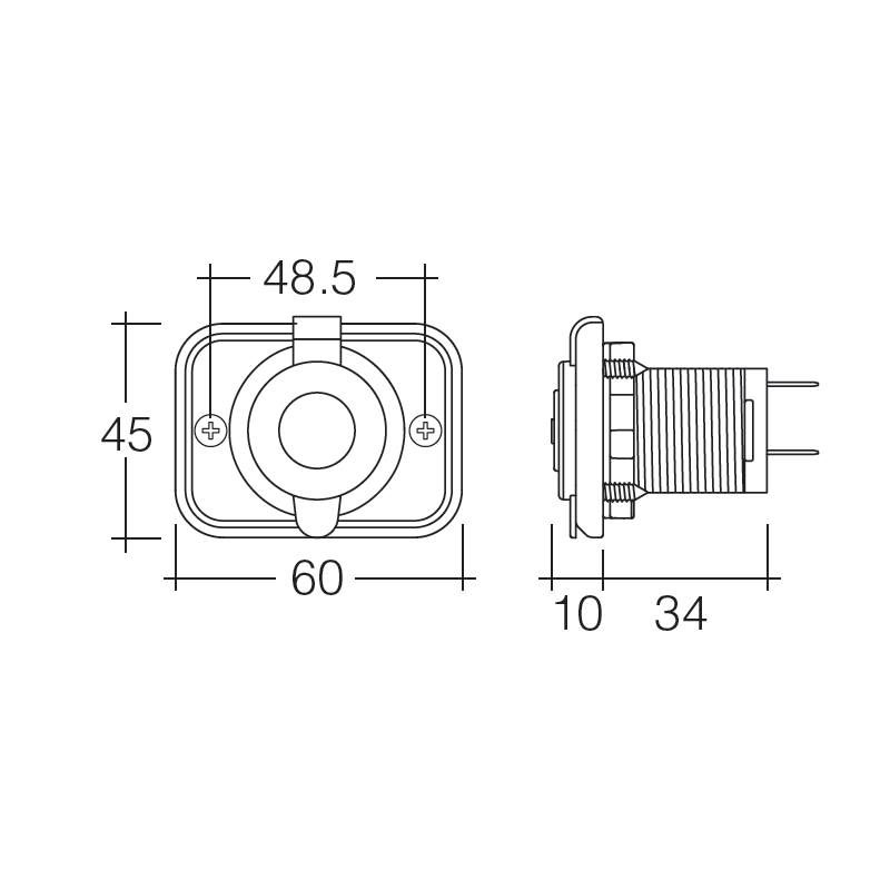 CIGARETTE PLUG & SOCKETS ACCESSORY SOCKET FLUSH MOUNT WHITE
