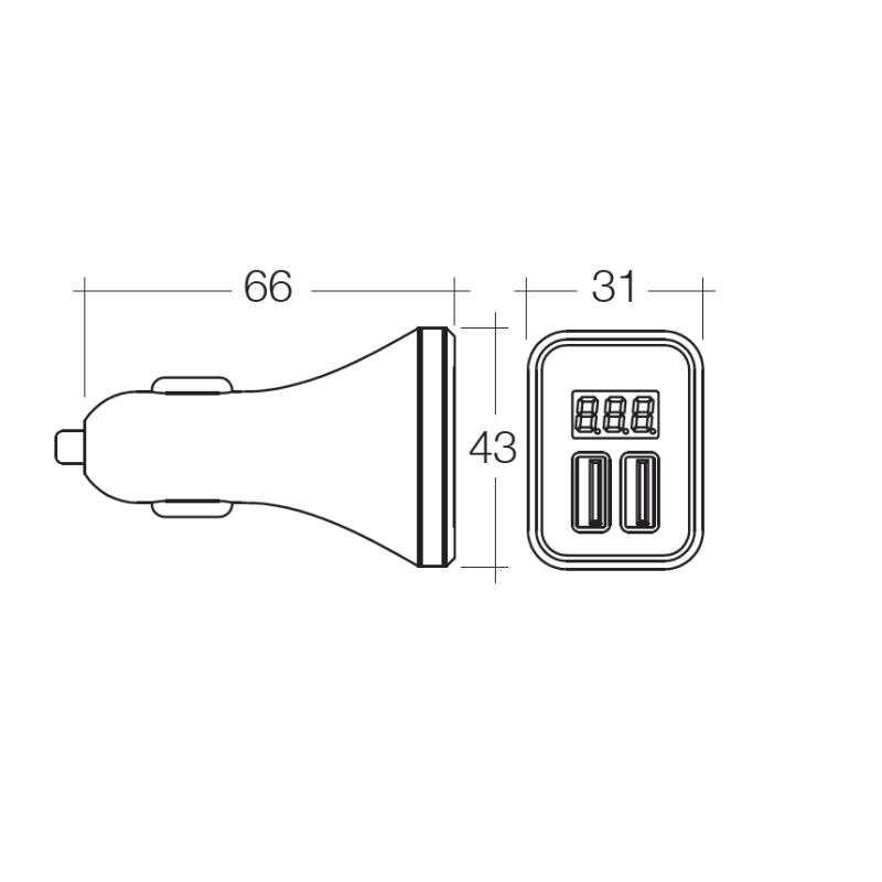 ACCESSORY DUAL USB ADAPTOR W/LED VOLT/AMP METER