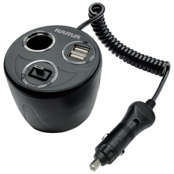 CIGARETTE PLUG & SOCKETS ACCESSORY POWER CUP ADAPTOR/TWIN/MICRO USB SPRILA LED