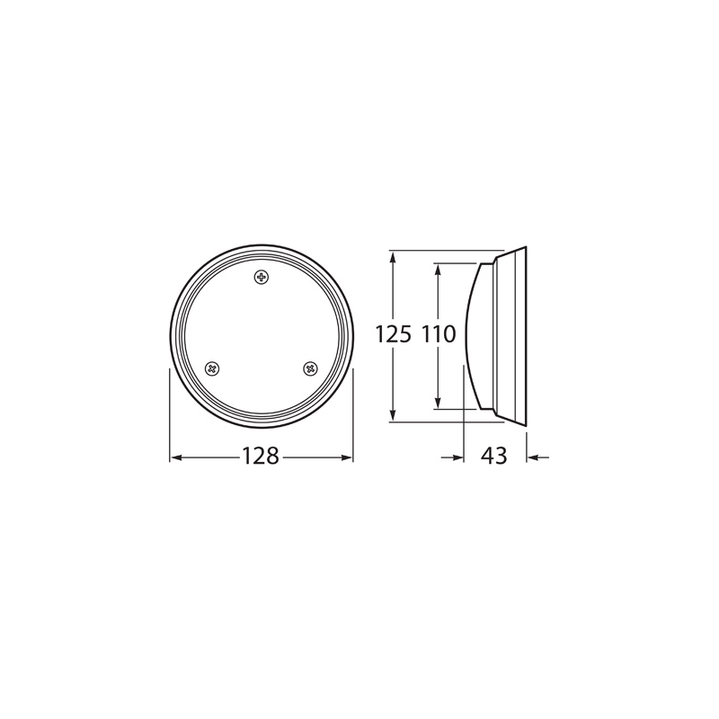 INTERIOR LIGHT INCANDESCENT 12V FLUSH MOUNT