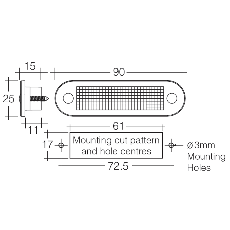 FRONT MARKER LIGHT CLEAR LED 9 TO 33V