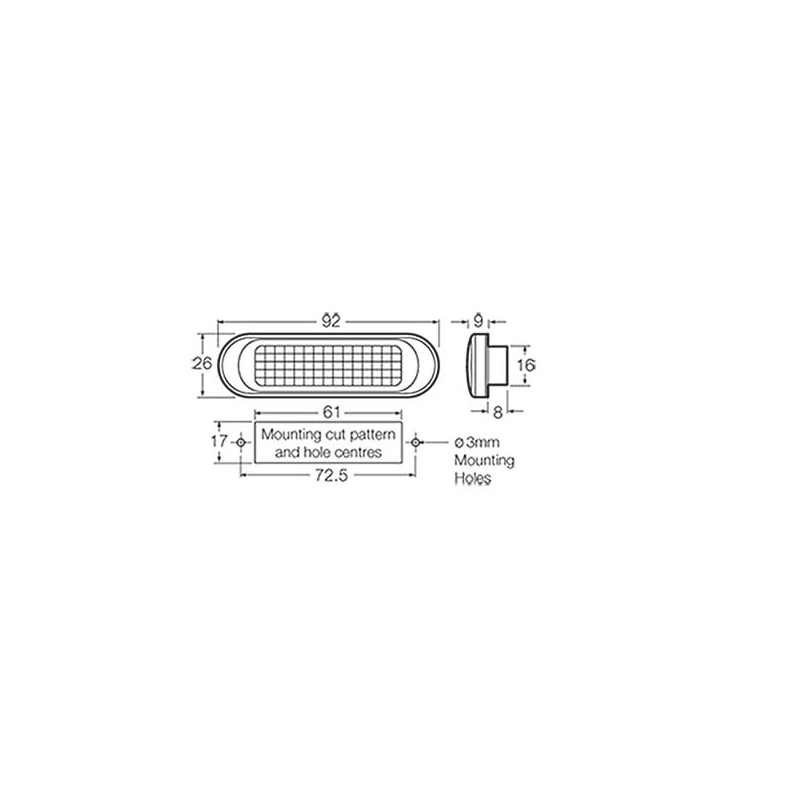 LIGHTS FRONT MARKER LIGHT CLEAR LED 9 TO 33V