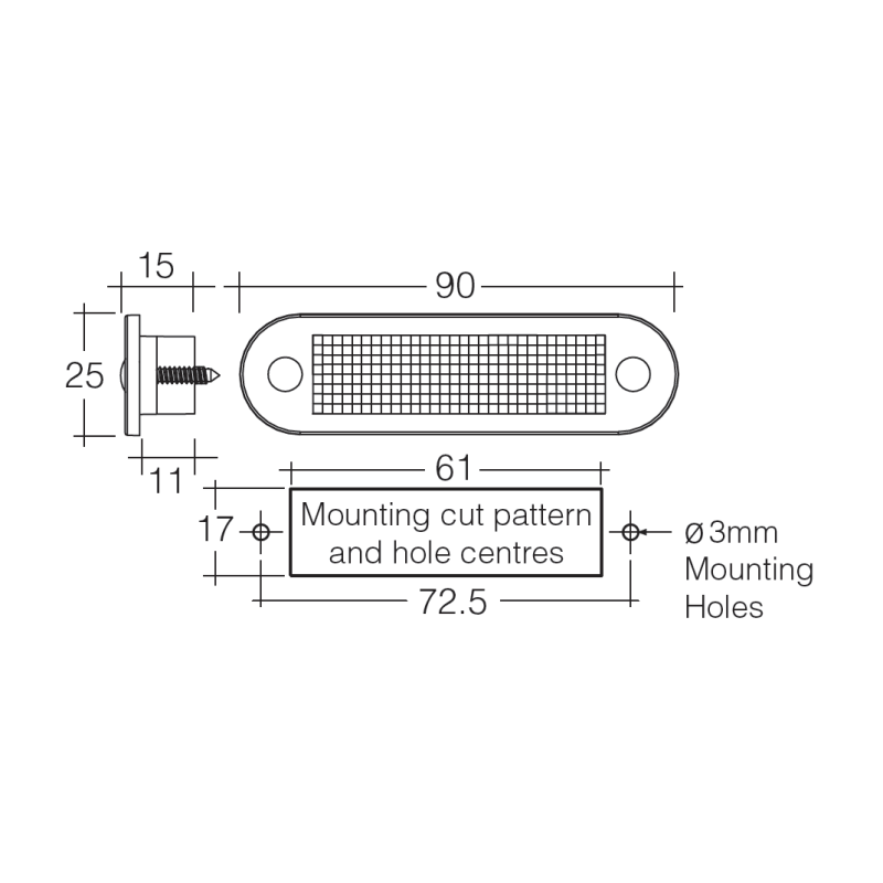 LIGHTS REAR MARKER LIGHT RED LED 9 TO 33V