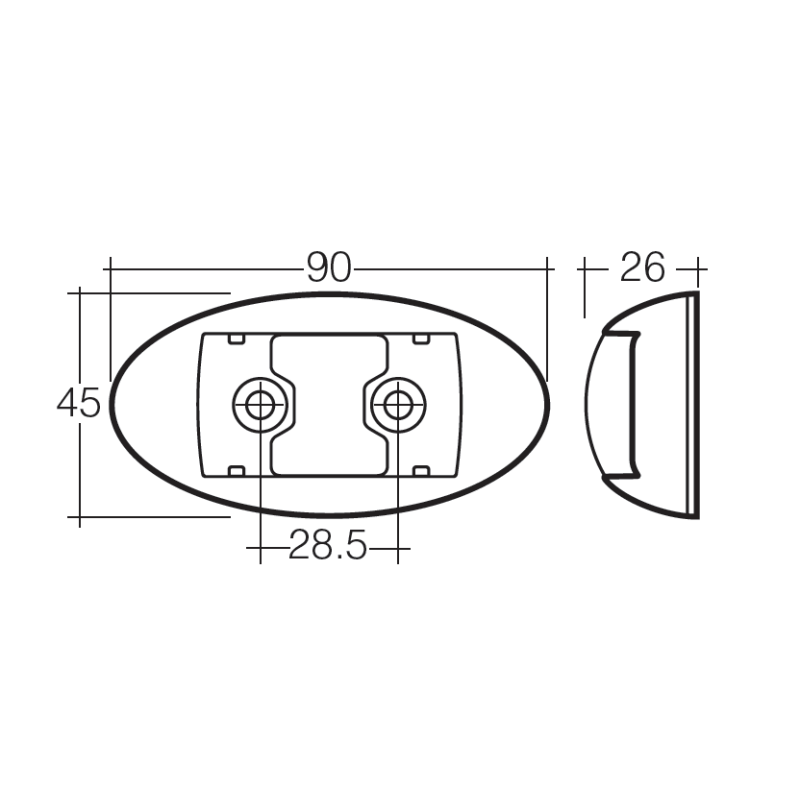 SIDE MARKERS LIGHTS RED/AMBER LED 9V TO 33V