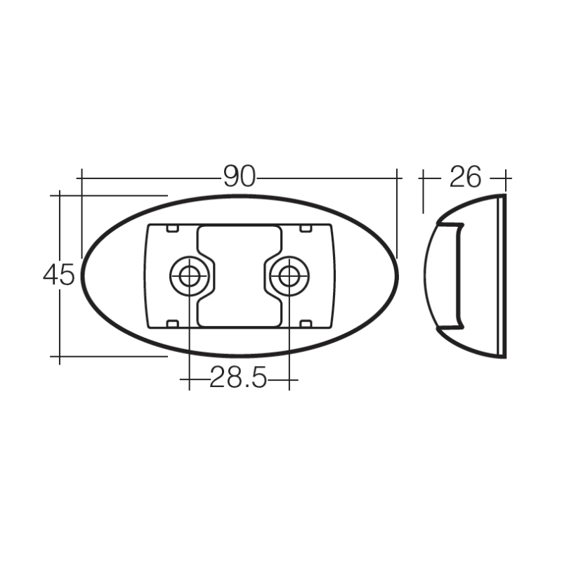 LIGHTS FRONT MARKER LIGHT CLEAR LED 9V TO 33V