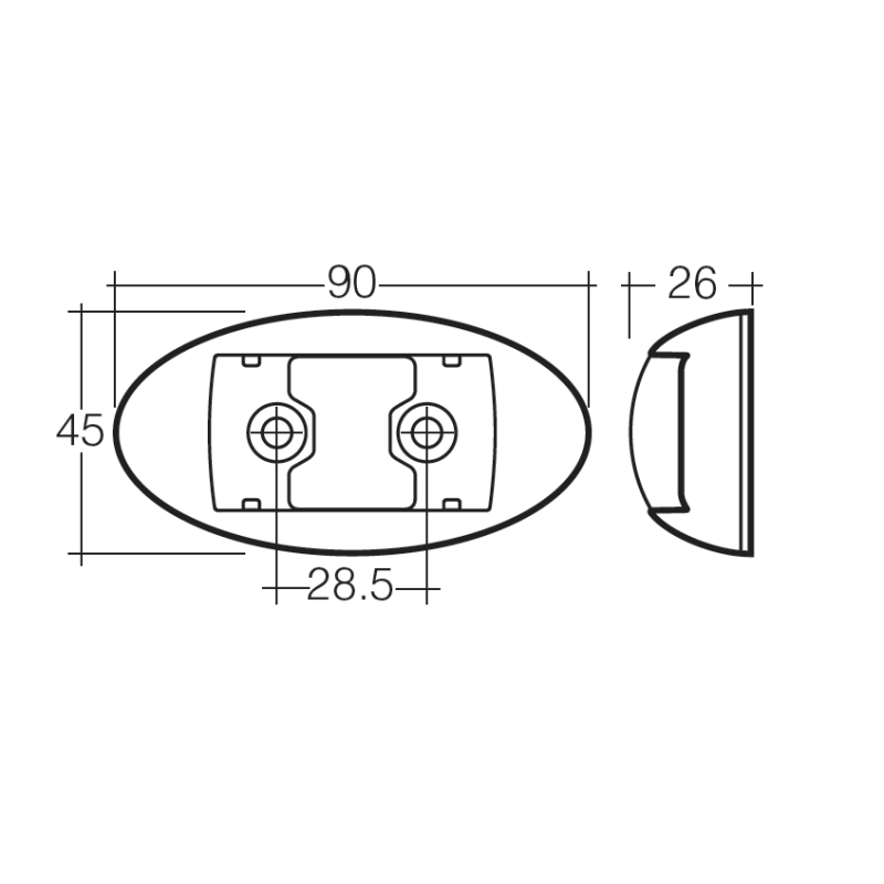 LIGHTS FRONT MARKER LIGHT AMBER LED 9V TO 33V