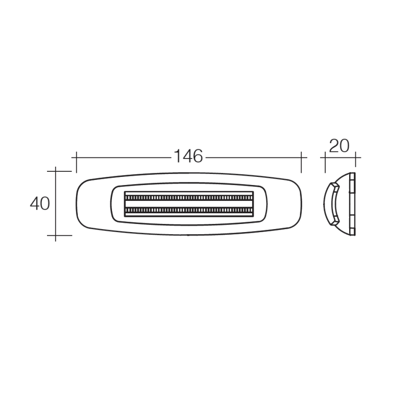 LIGHTS MODEL 24 LED FRONT END OUTLINE LAMP 9V TO 33V