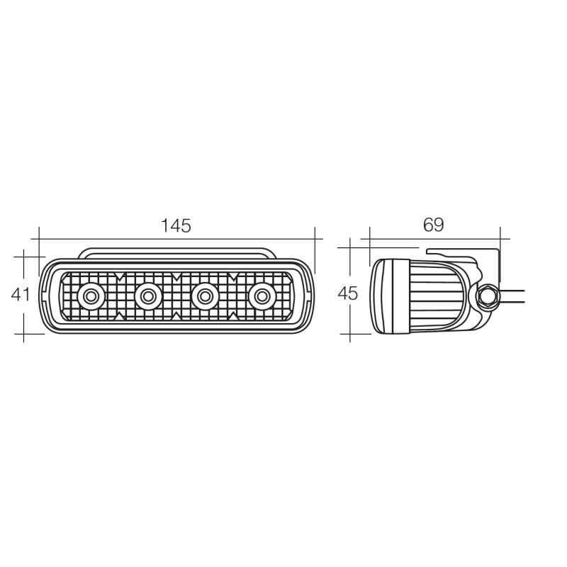 LIGHTS DAY TIME RUNNING LIGHT LED 12V OR 24V RECTANGLE KIT