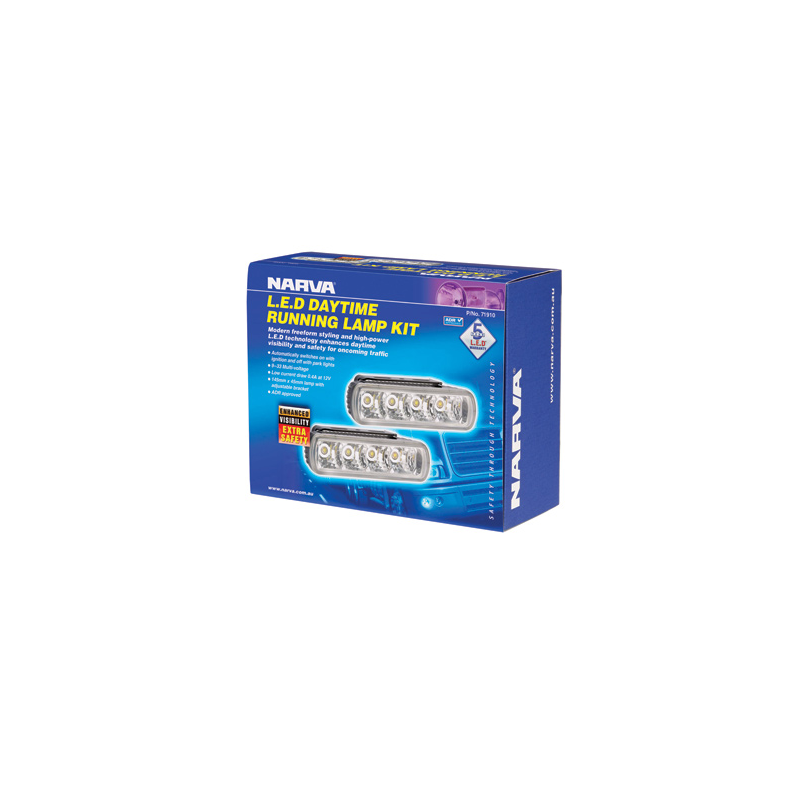 LIGHTS DAY TIME RUNNING LIGHT LED 12V OR 24V RECTANGLE KIT