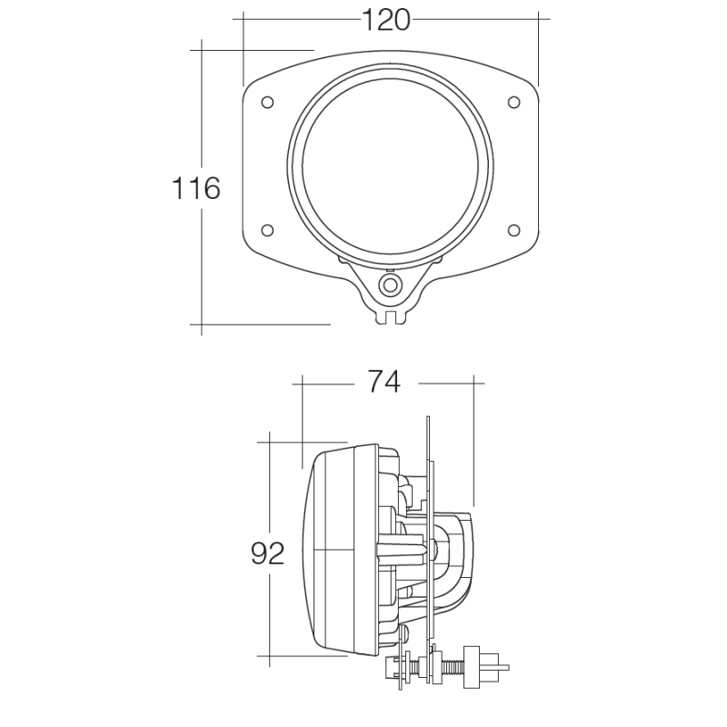 LIGHTS HALOGEN LED FOG ROUND 90MM 12/24V