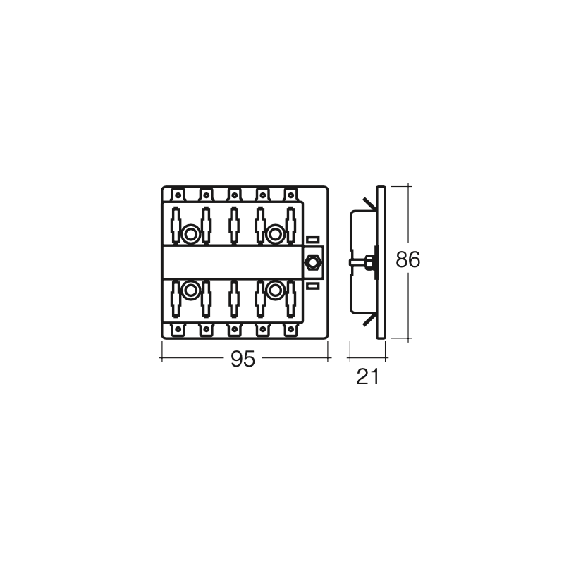 ELECTRICAL NARVA 8 WAY STANDARD BLADE FUSE BOX 150 AMP WITH COVER