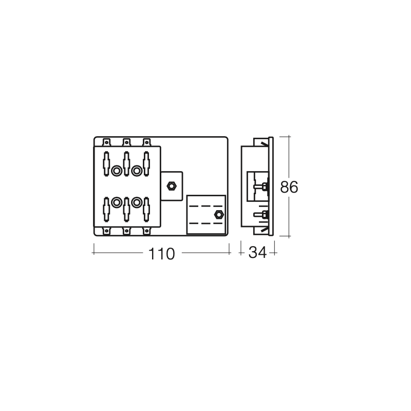 ELECTRICAL NARVA 6 WAY STANDARD BLADE FUSE BOX 25 AMP