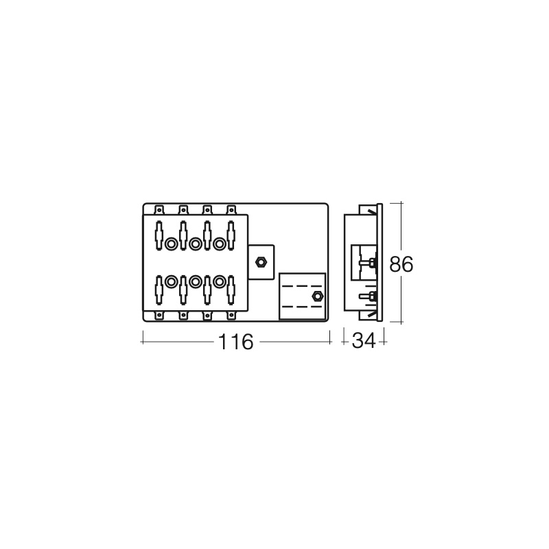 ELECTRICAL NARVA 8 WAY STANDARD BLADE FUSE BOX 25 AMP