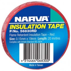 NARVA ADHESIVE PVC INSULATION TAPE PK 10 FLAME RETARDANT RED