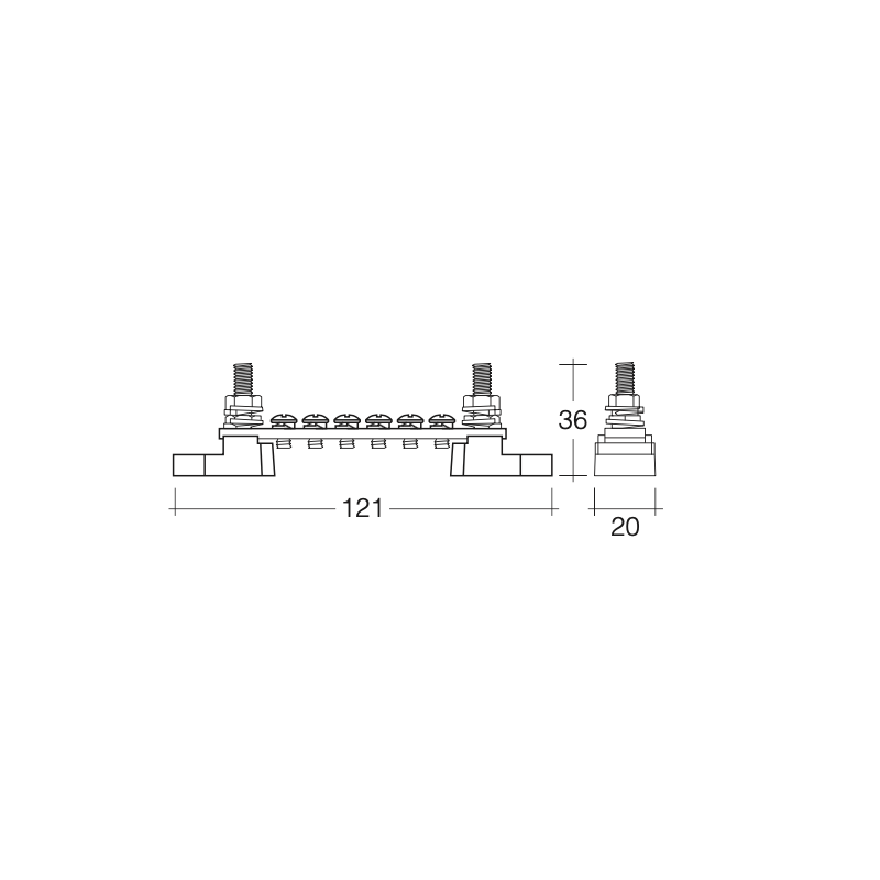 MULTI-PURPOSE  BUSS BAR 300V AC/48V DC MAX