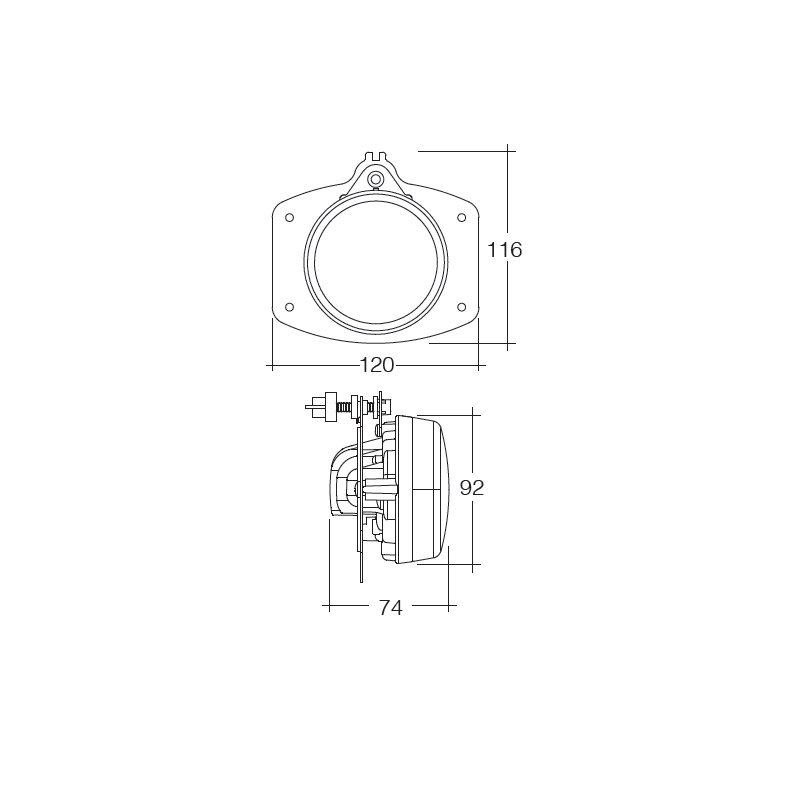 LIGHTS HALOGEN LED 90MM LED COMBO DRL/POST/TURN LP