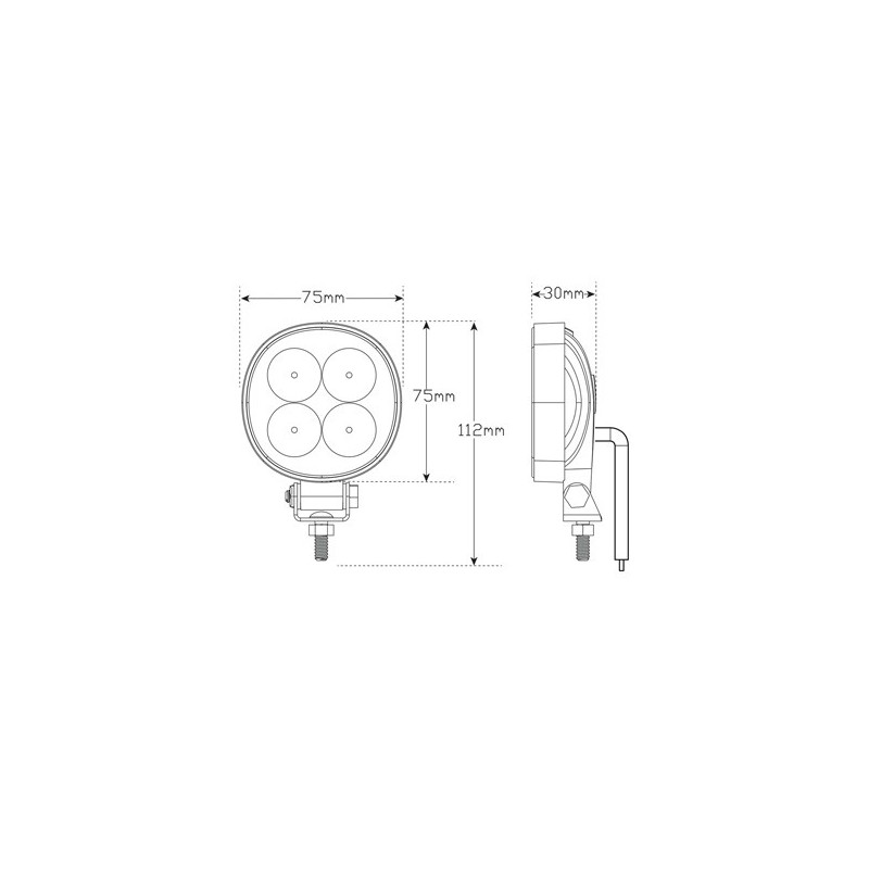 LED AUTOLAMP WHITE ROUND WORK REVERSE LAMP